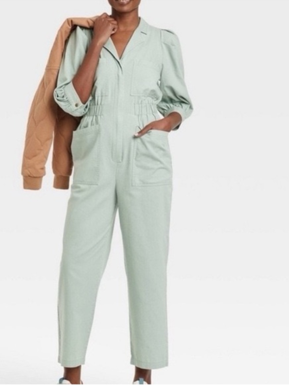 Sage Green Utility Jumpsuit